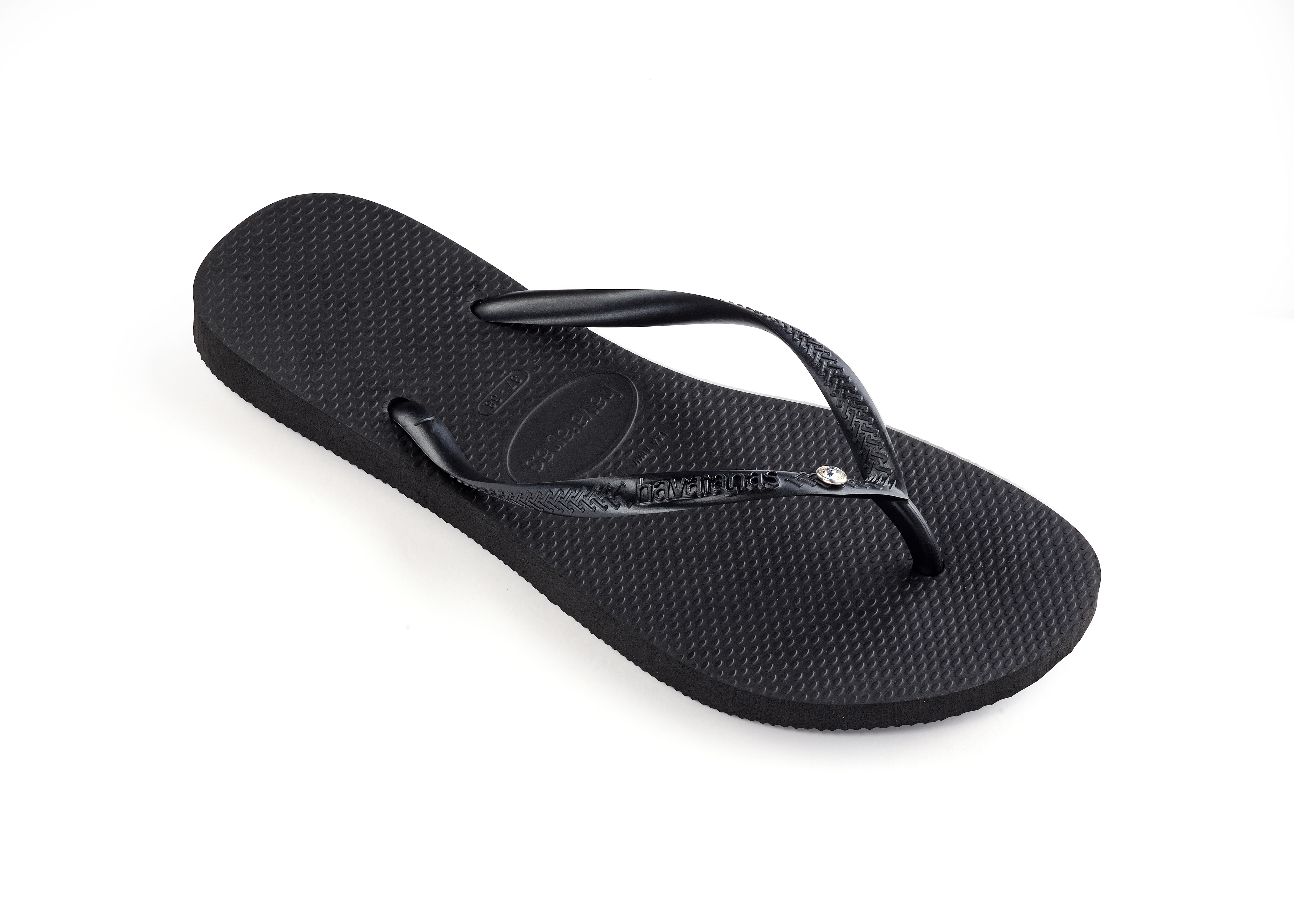 Chinelos de Dedo de Mulher Slim Crystal SW II Havaianas Preto-2