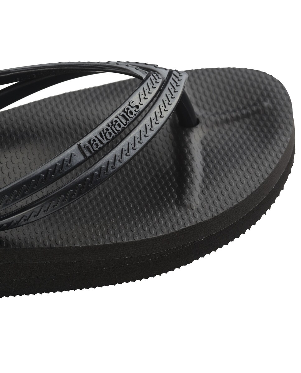 Chinelos de Dedo de Mulher Wedges Preto-6