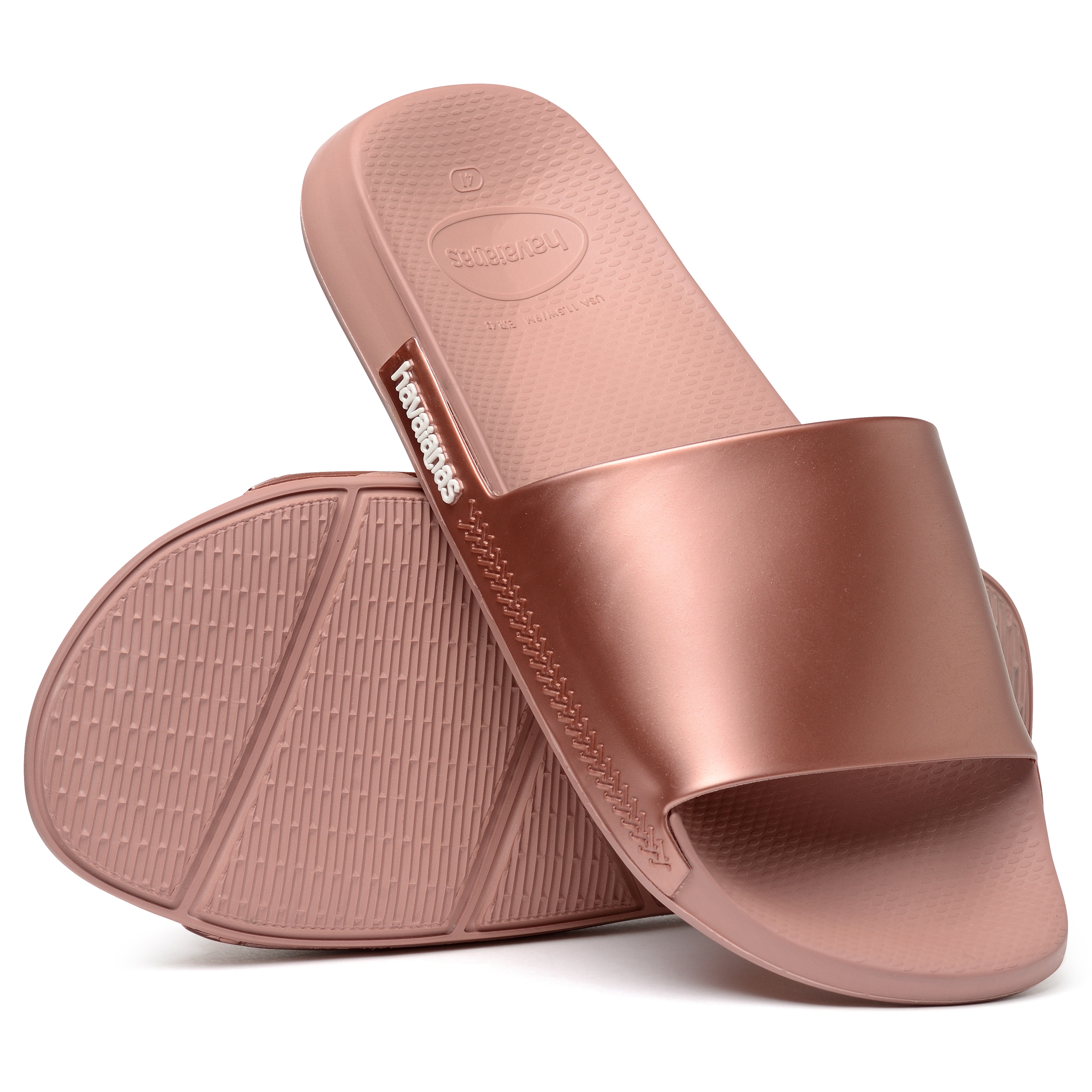 Chinelos de Dedo Unissexo Slide Classic Metallic Rosa-5