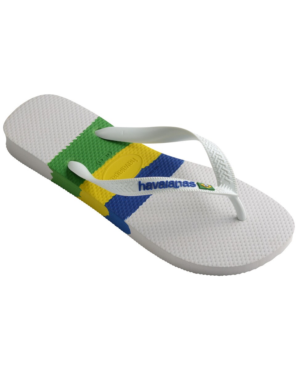 Chinelos de Dedo Unissexo Brasil Tech Branco / Multicolor-2