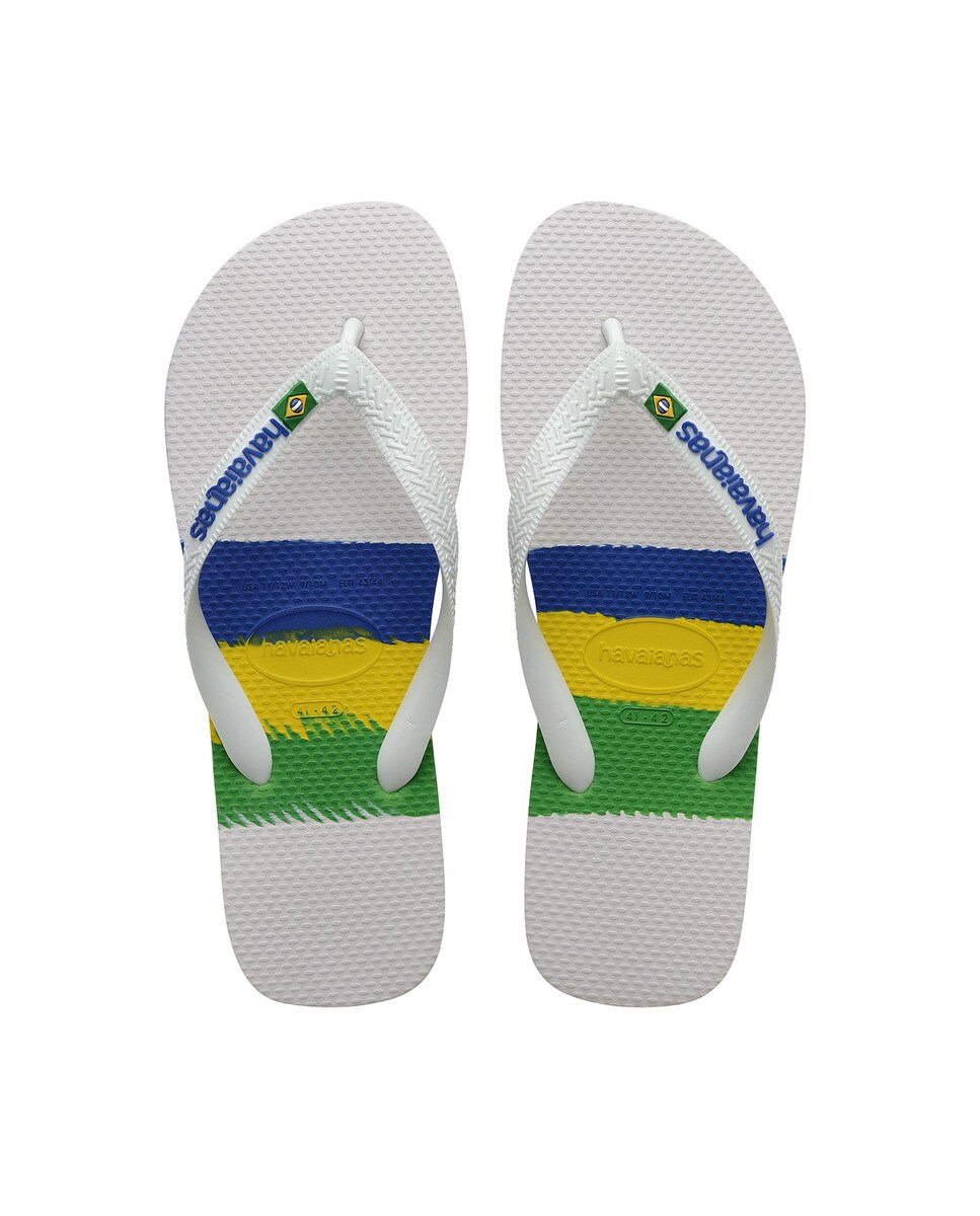 Chinelos de Dedo Unissexo Brasil Tech Branco / Multicolor-3