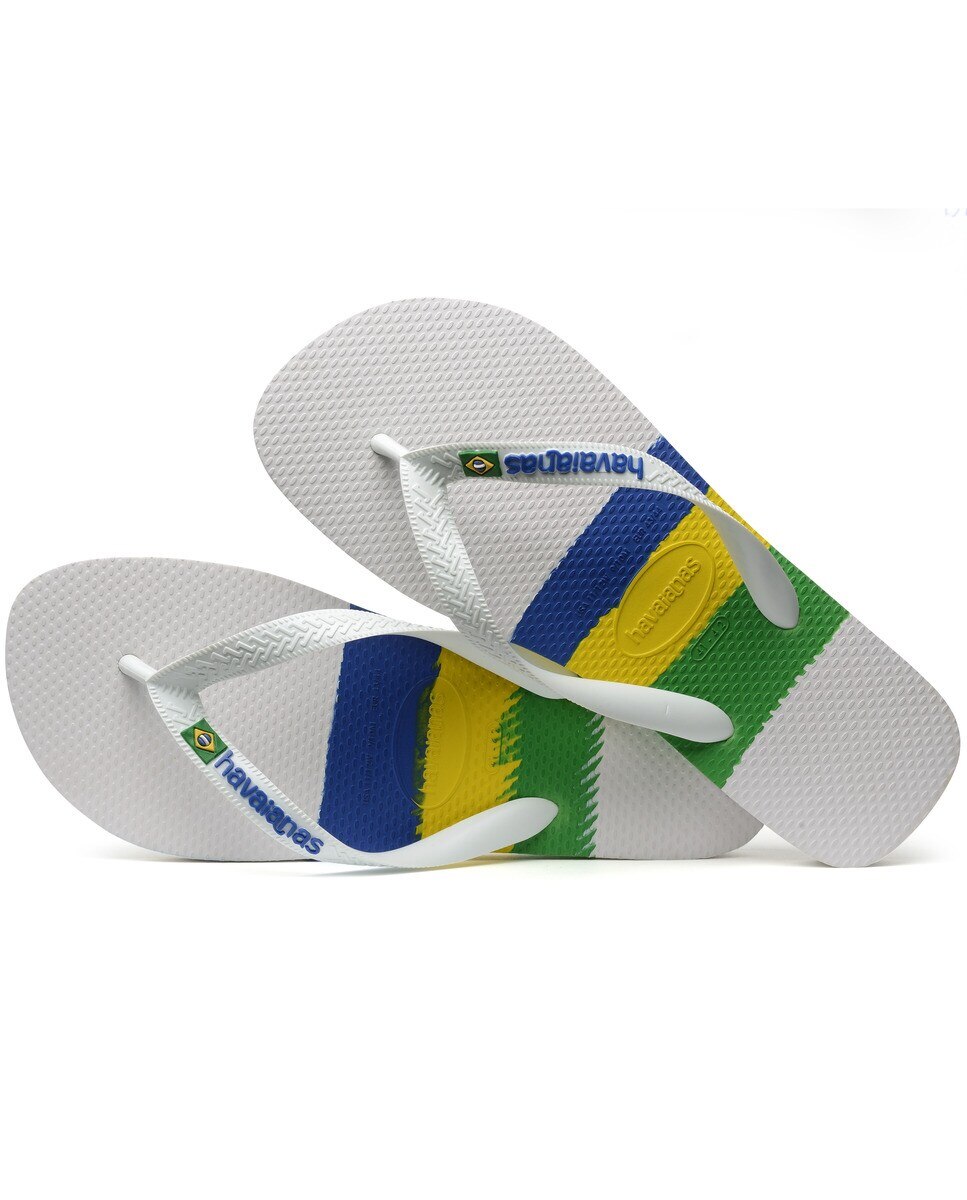Chinelos de Dedo Unissexo Brasil Tech Branco / Multicolor-4