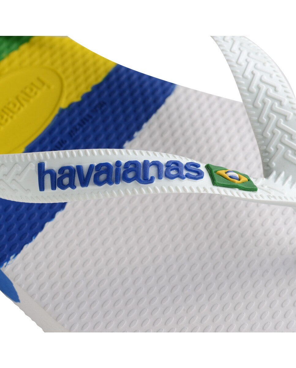 Chinelos de Dedo Unissexo Brasil Tech Branco / Multicolor-6