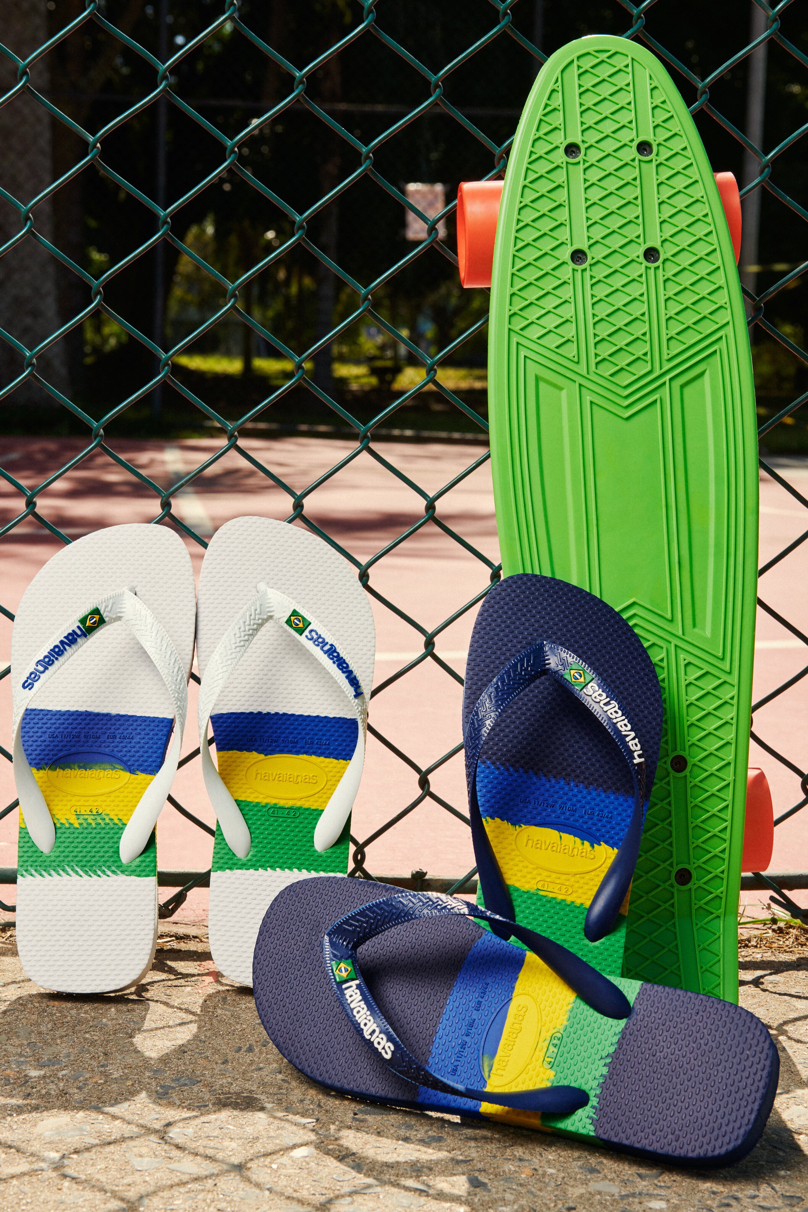 Chinelos de Dedo Unissexo Brasil Tech Branco / Multicolor-8
