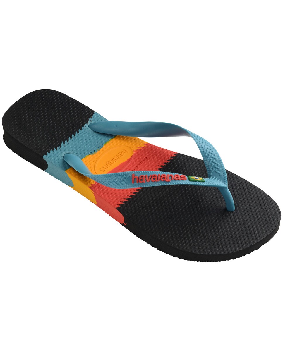 Chinelos de Dedo Unissexo Brasil Tech Preto / Multicolor-2