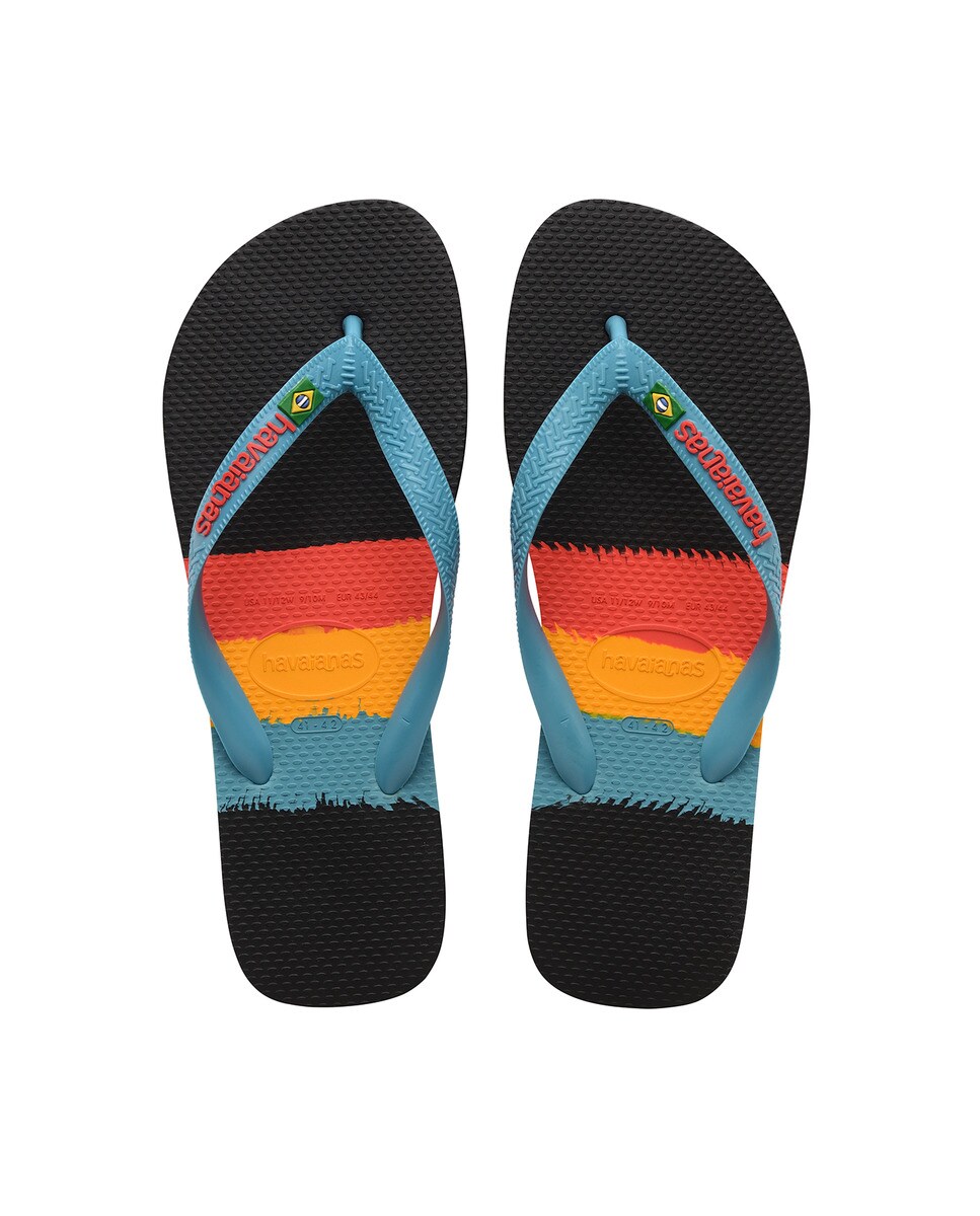 Chinelos de Dedo Unissexo Brasil Tech Preto / Multicolor-3