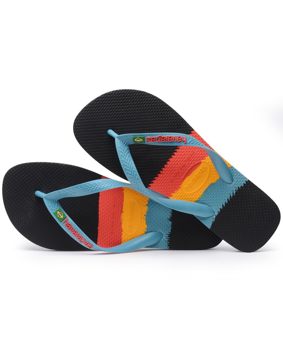 Chinelos de Dedo Unissexo Brasil Tech Preto / Multicolor-4