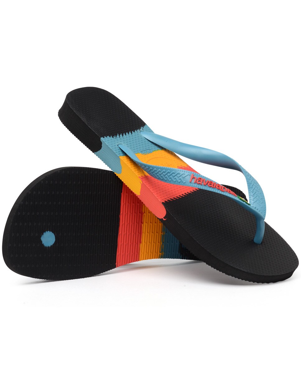 Chinelos de Dedo Unissexo Brasil Tech Preto / Multicolor-5