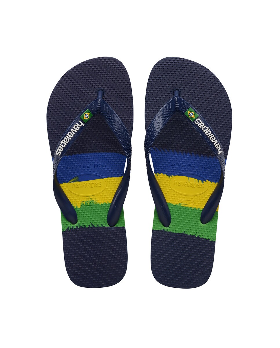 Chinelos de Dedo Unissexo Brasil Tech Azul-marinho/Multicolor-3