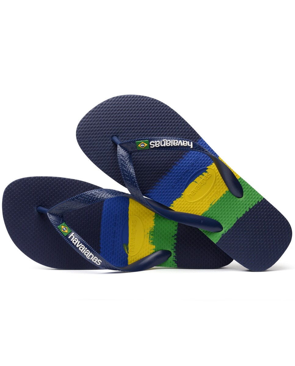 Chinelos de Dedo Unissexo Brasil Tech Azul-marinho/Multicolor-4