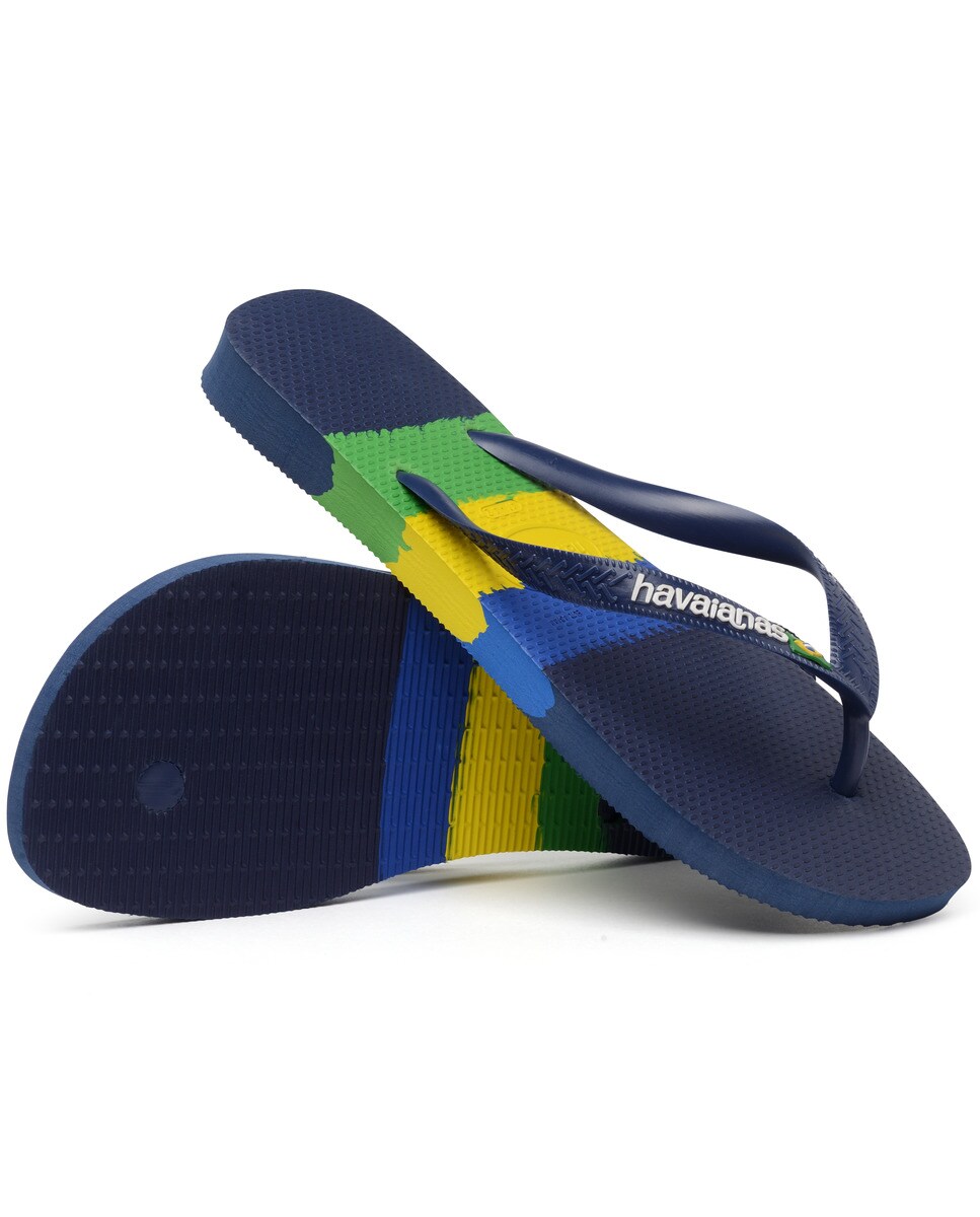 Chinelos de Dedo Unissexo Brasil Tech Azul-marinho/Multicolor-5
