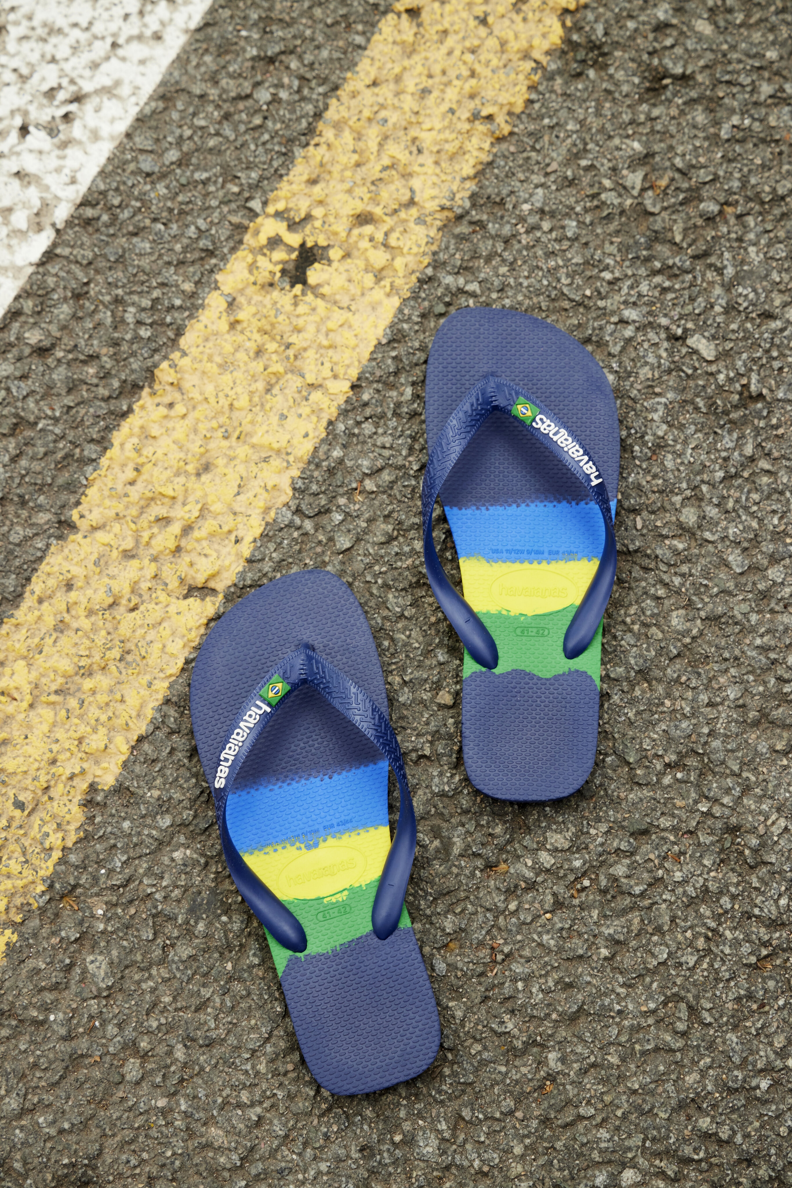 Chinelos de Dedo Unissexo Brasil Tech Azul-marinho/Multicolor-7