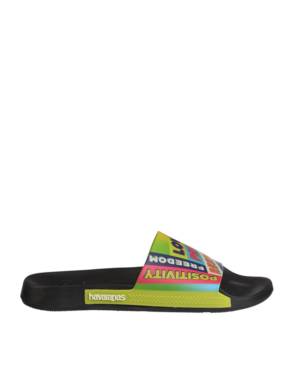 Chinelos Unissexo Slide Pride Preto / Multicolor-1