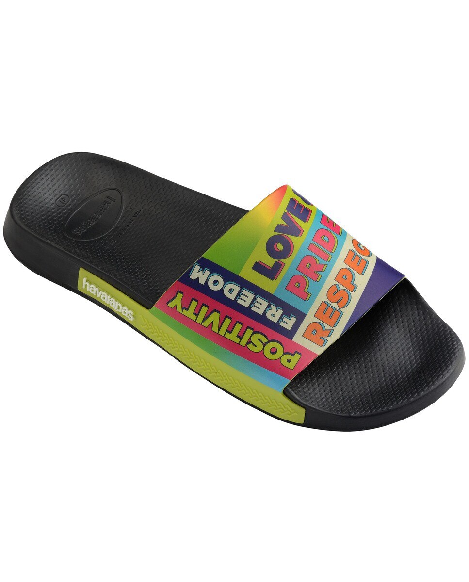 Chinelos Unissexo Slide Pride Preto / Multicolor-2