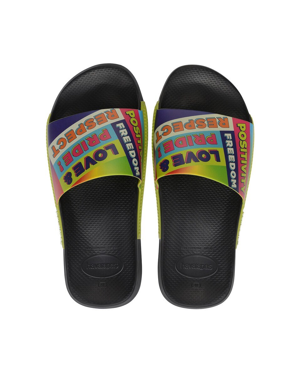 Chinelos Unissexo Slide Pride Preto / Multicolor-3