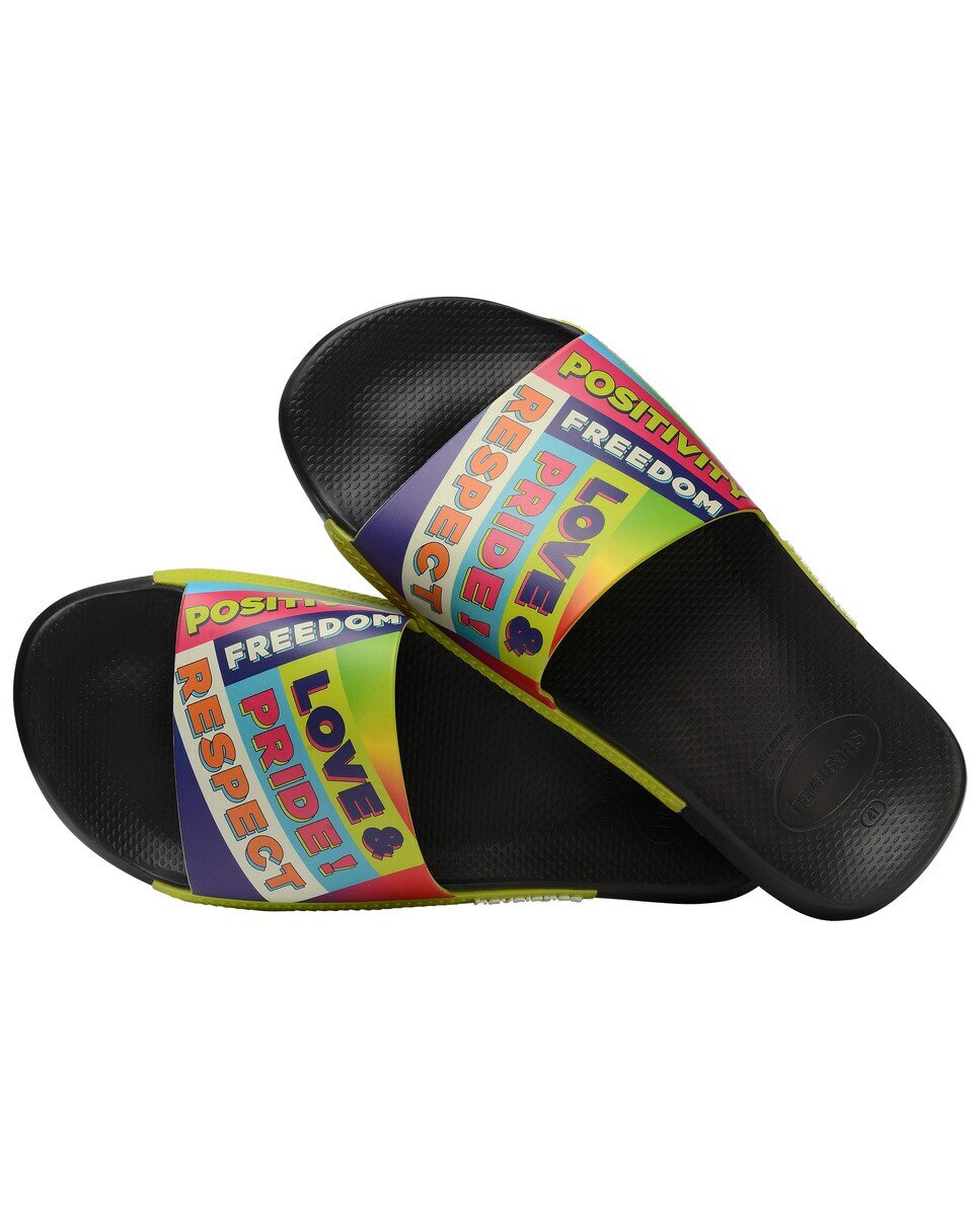 Chinelos Unissexo Slide Pride Preto / Multicolor-4