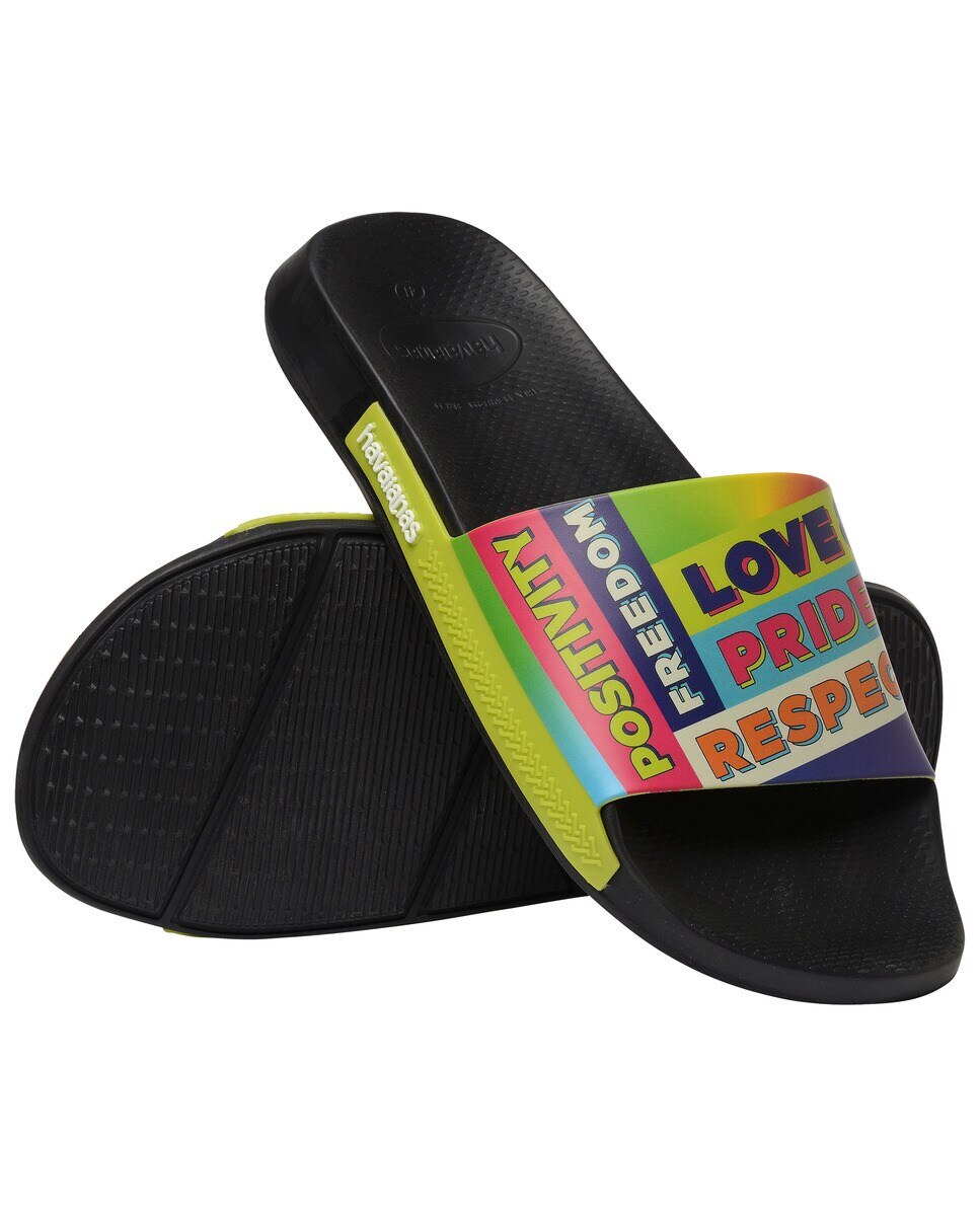 Chinelos Unissexo Slide Pride Preto / Multicolor-5
