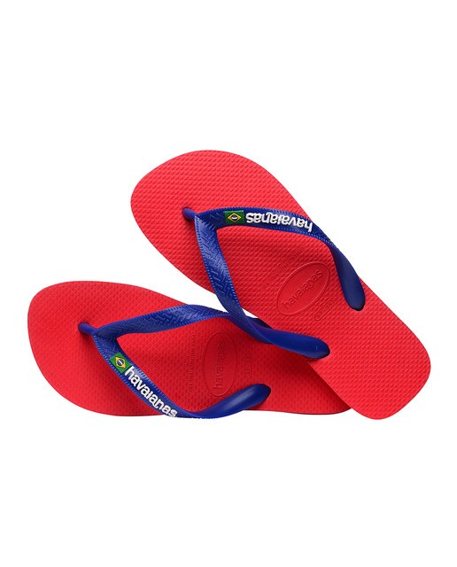 Chinelos unissexo Brasil Logo Vermelho / Azul-marinho-4