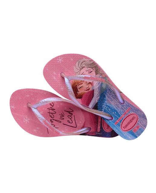 Chinelos de dedo de criança Kids Slim Princess Rosa / Estampado-4