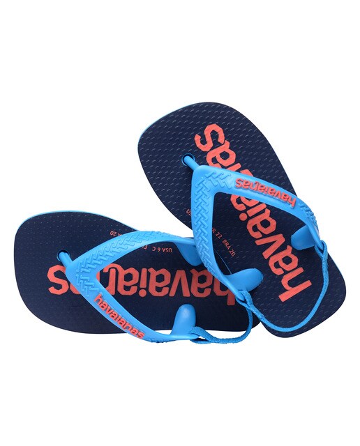 Chinelos de Dedo de Bebé Baby Logomania Azul / Laranja-4