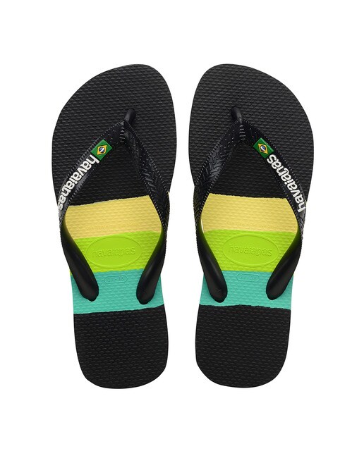 Chinelos de Dedo Unissexo Brasil Tech Preto / Multicolor-1