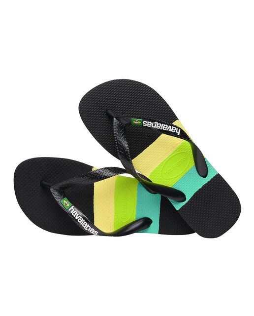 Chinelos de Dedo Unissexo Brasil Tech Preto / Multicolor-4