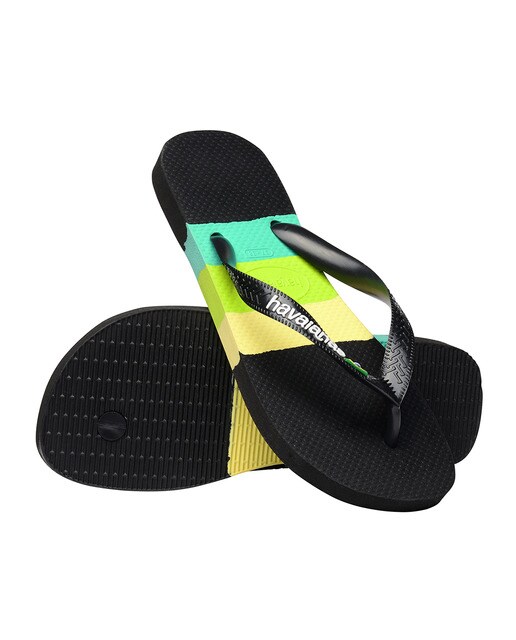 Chinelos de Dedo Unissexo Brasil Tech Preto / Multicolor-6