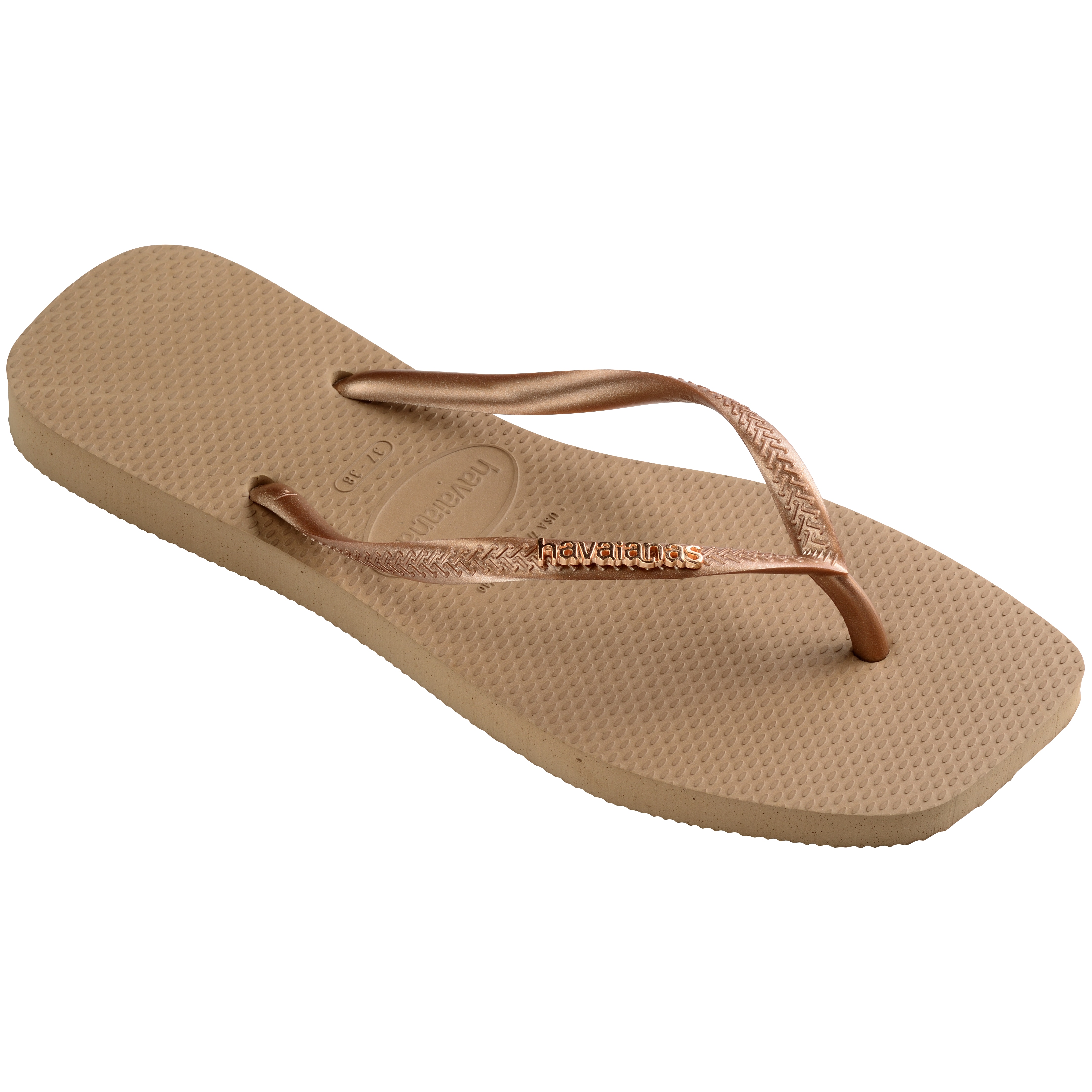 Chinelos de Banho Unissexo Square Logo Metallic Rosa-claro-2