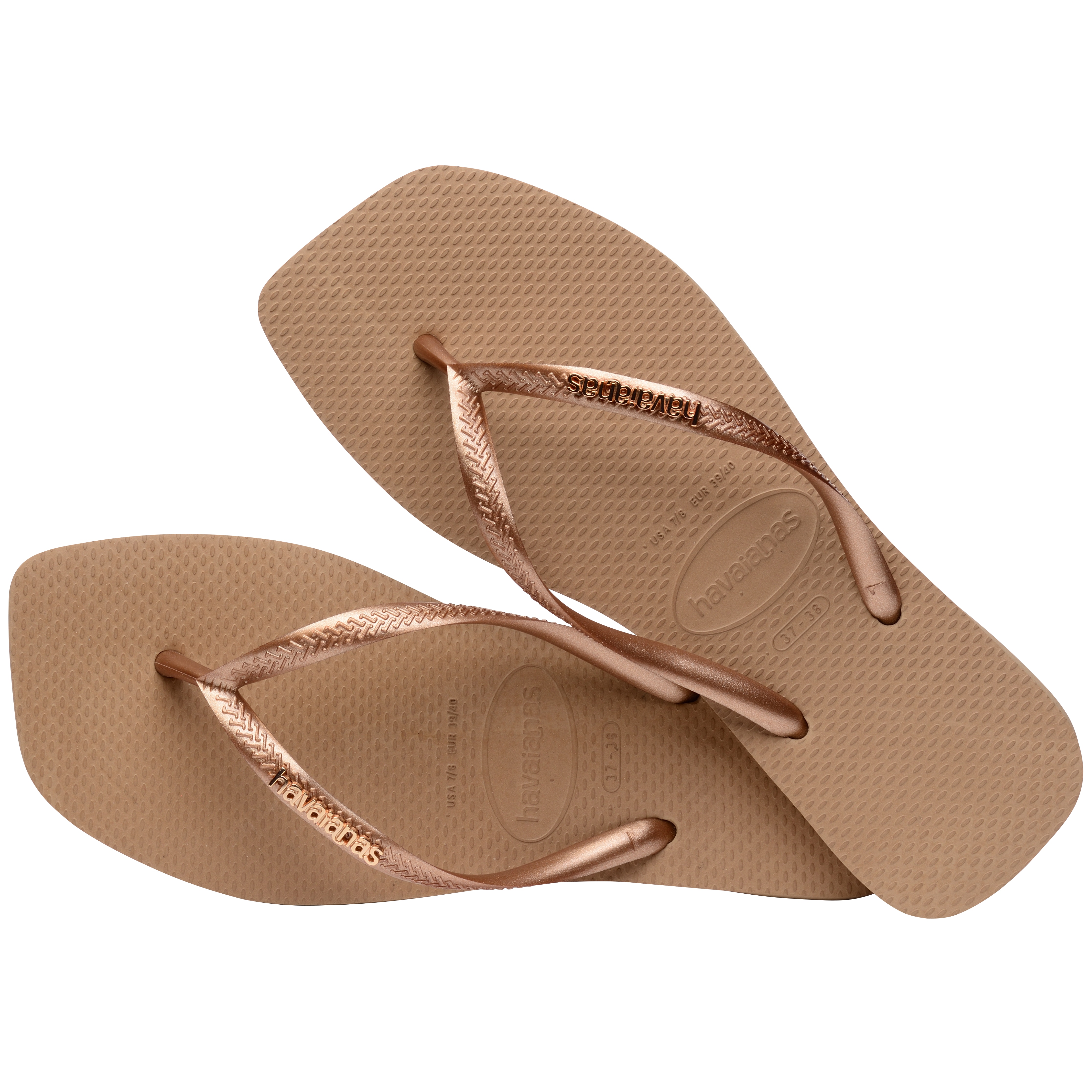 Chinelos de Banho Unissexo Square Logo Metallic Rosa-claro-4