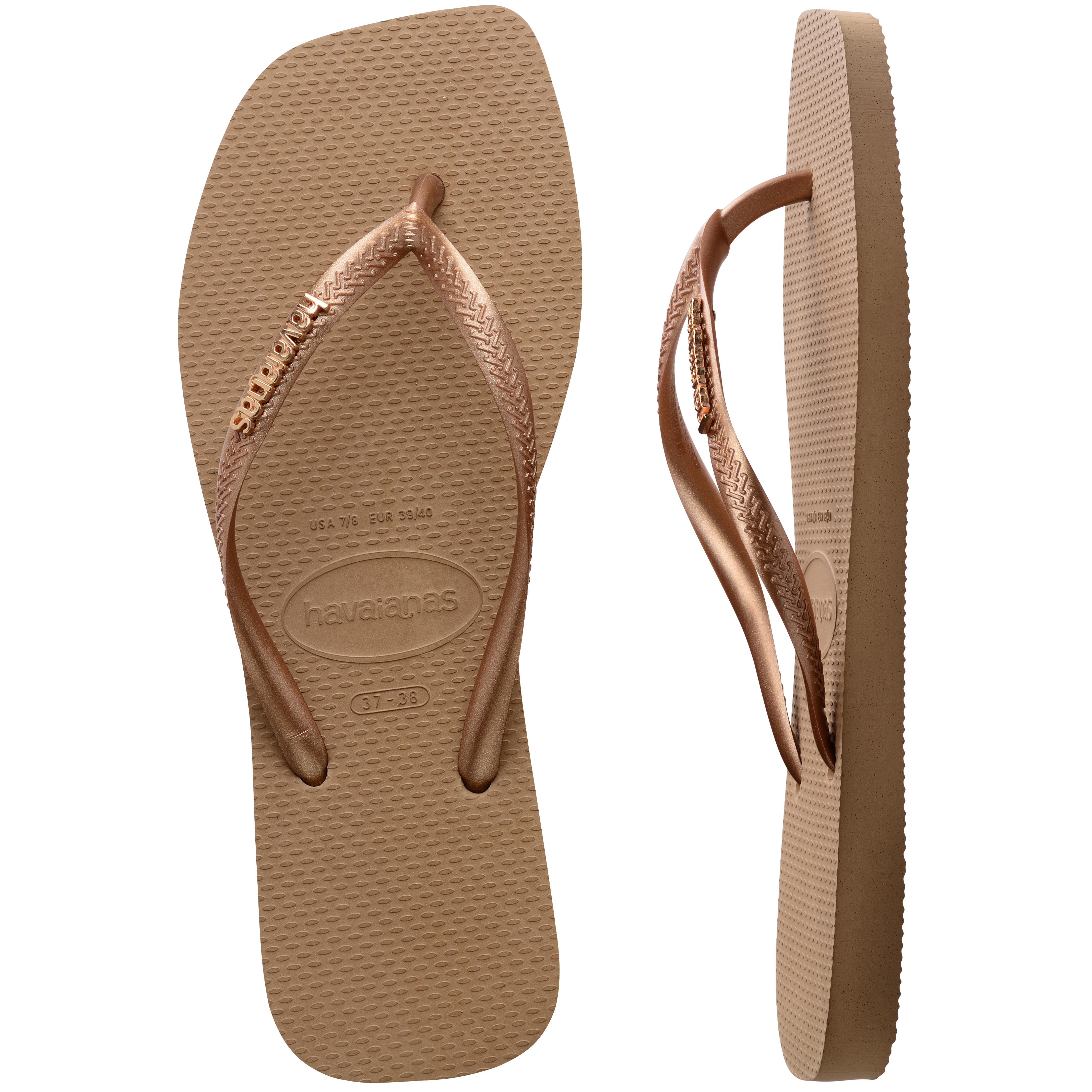 Chinelos de Banho Unissexo Square Logo Metallic Rosa-claro-5