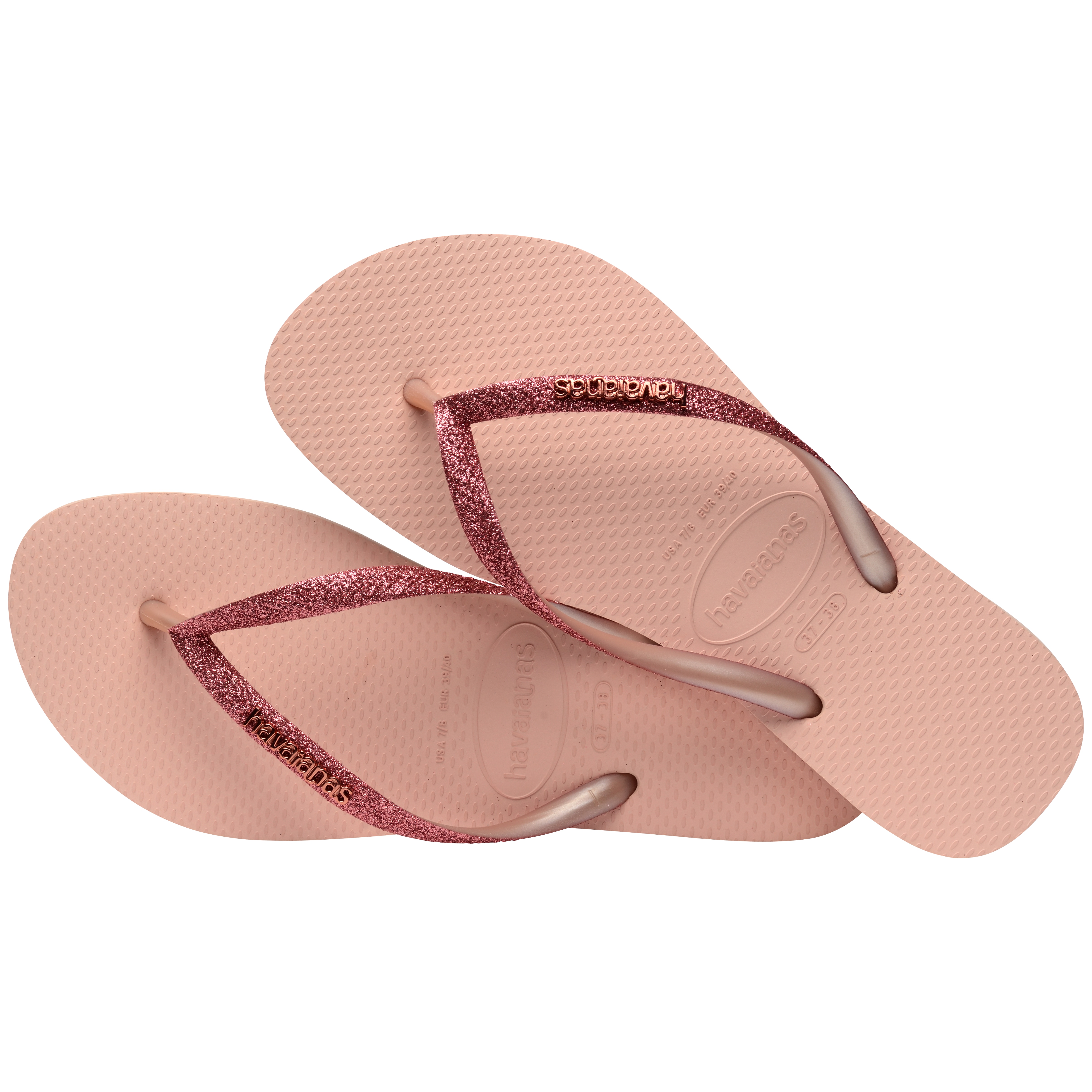 Chinelos de Mulher Hav. Slim Glitter Ii Pink/Pink 412 Rosa-4