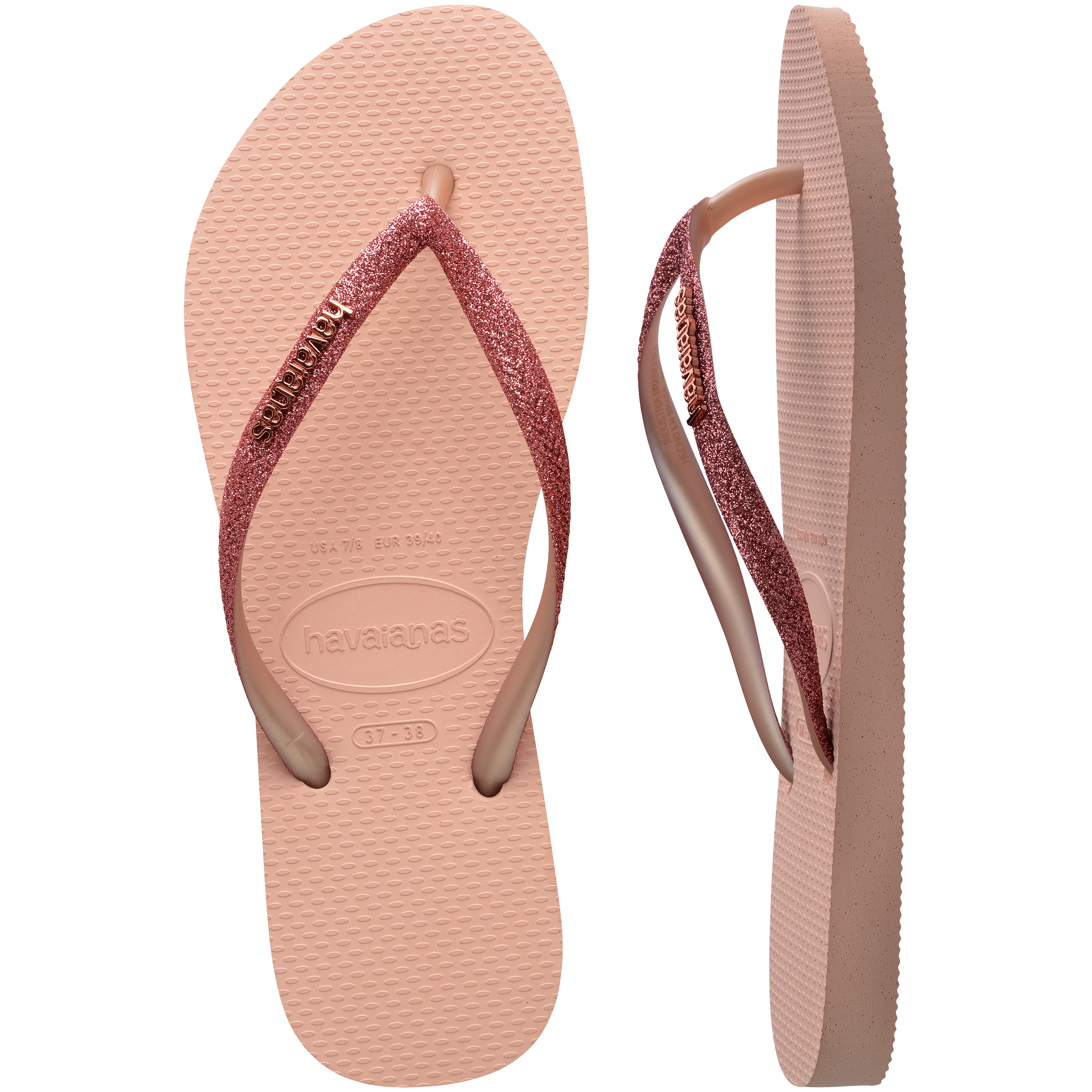 Chinelos de Mulher Hav. Slim Glitter Ii Pink/Pink 412 Rosa-5
