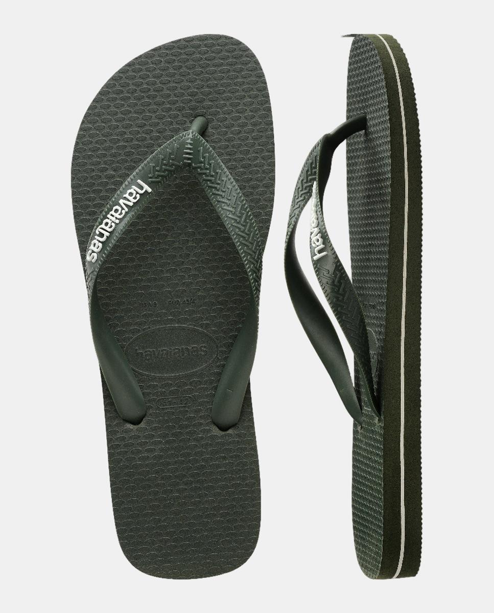 Chinelos de Homem Hav. Top Rubber Logo Filete Green Olive 456 Verde Azeitona-2