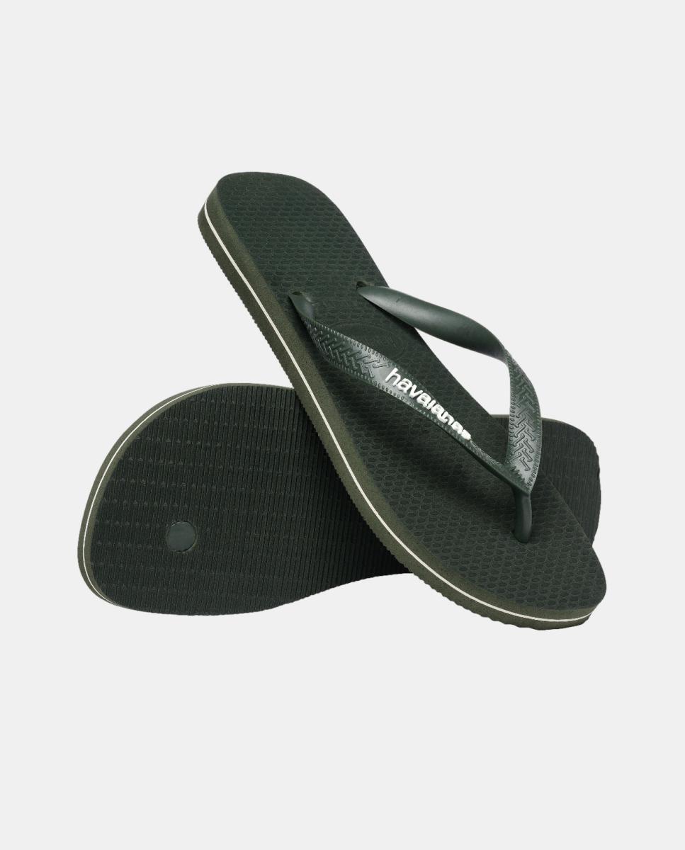 Chinelos de Homem Hav. Top Rubber Logo Filete Green Olive 456 Verde Azeitona-3