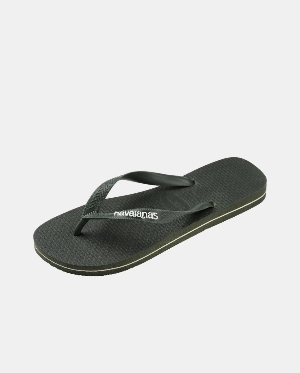 Chinelos de Homem Hav. Top Rubber Logo Filete Green Olive 456 Verde Azeitona-4