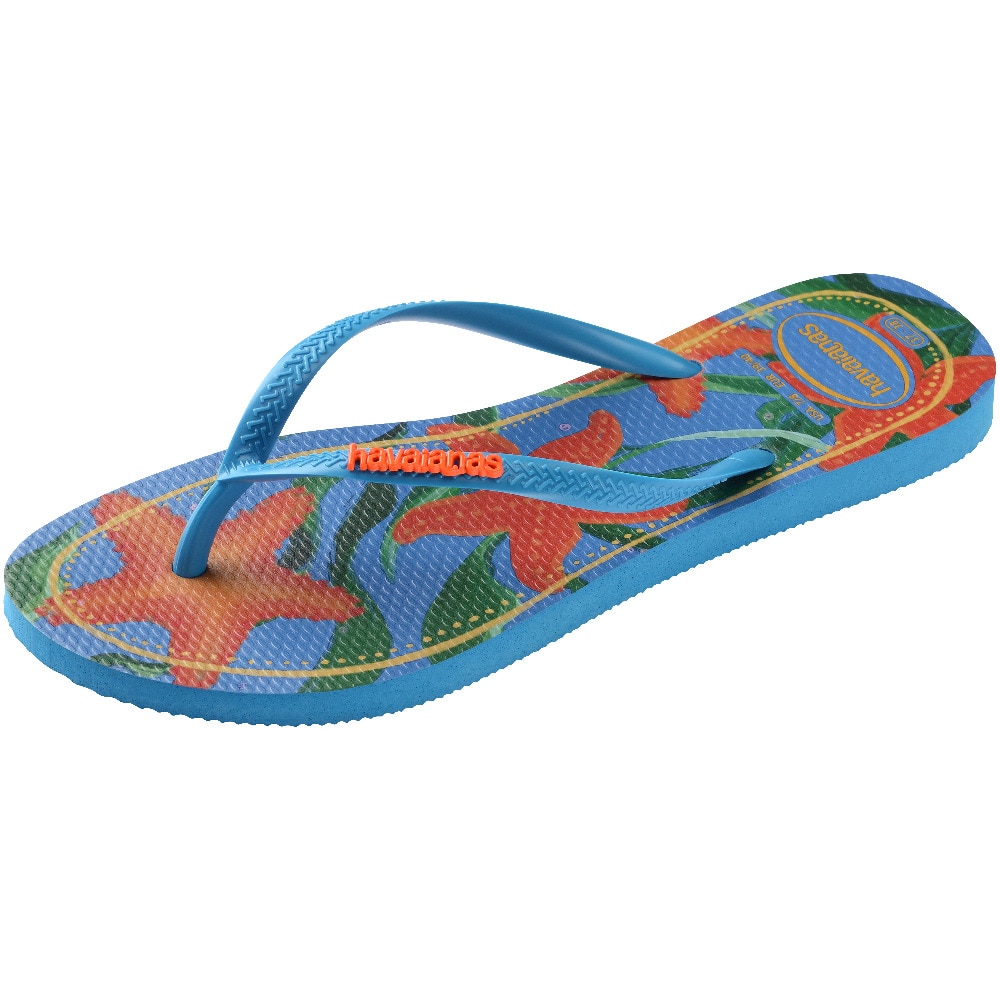 Chinelos de Mulher Hav. Slim Tropical Turquoise 412 Estampado/Azul-6