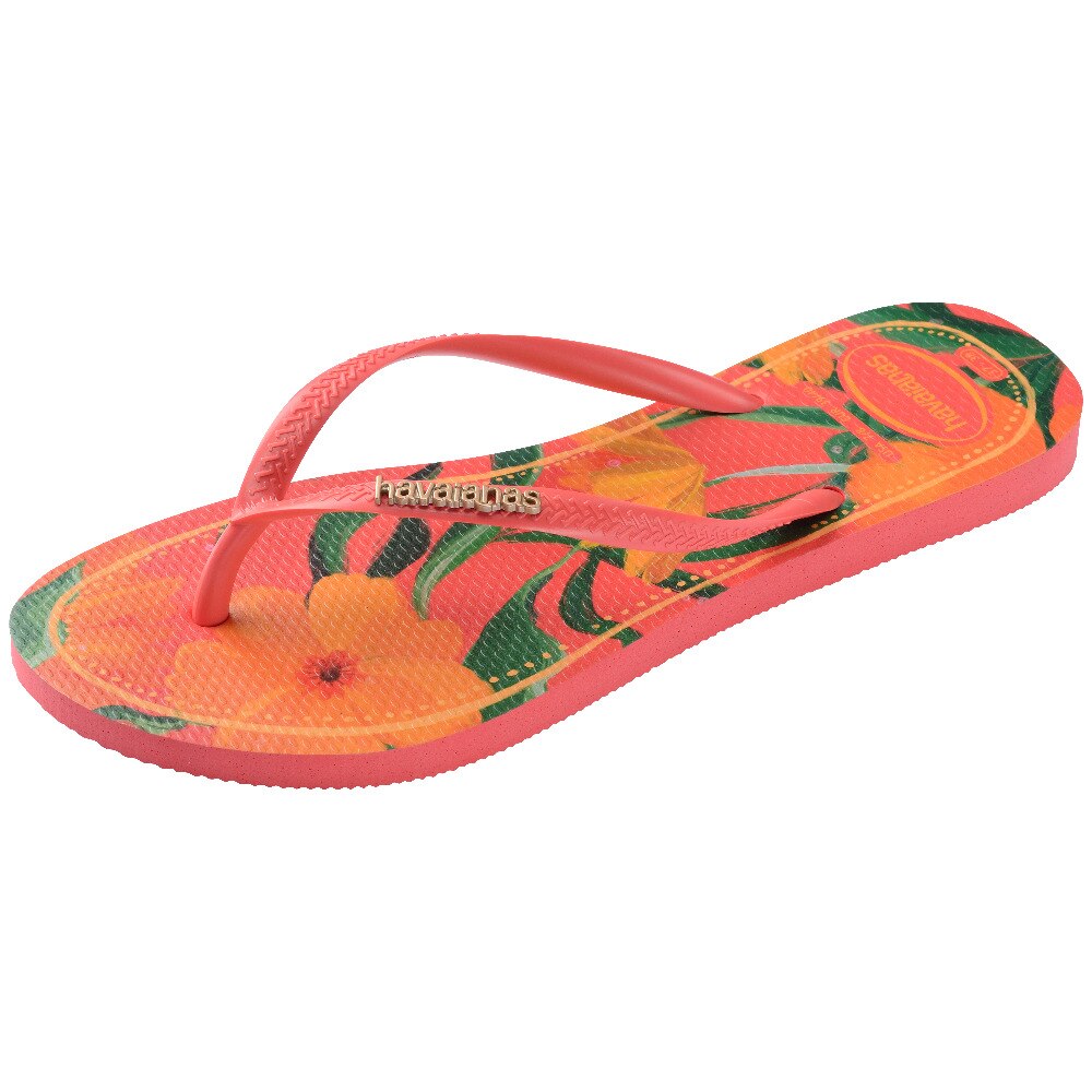 Chinelos de Mulher Hav. Slim Tropical Tropical Coral 412 Estampado/Rosa-6