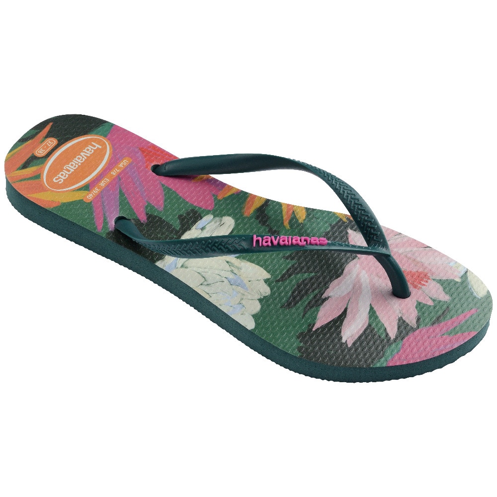 Chinelos de Mulher Hav. Slim Summer Bliss Pantanal Green 412 Verde-esmeralda-3