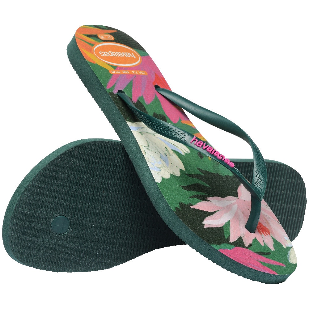 Chinelos de Mulher Hav. Slim Summer Bliss Pantanal Green 412 Verde-esmeralda-5