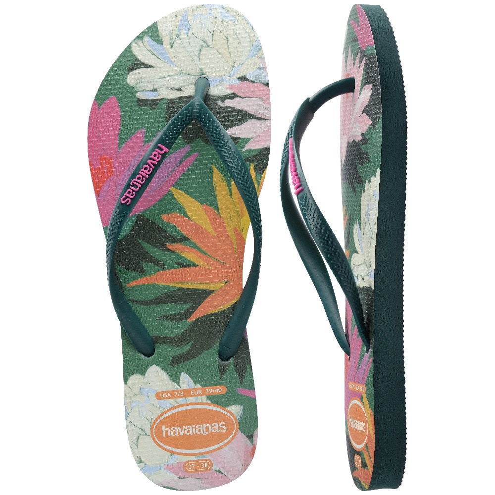 Chinelos de Mulher Hav. Slim Summer Bliss Pantanal Green 412 Verde-esmeralda-6