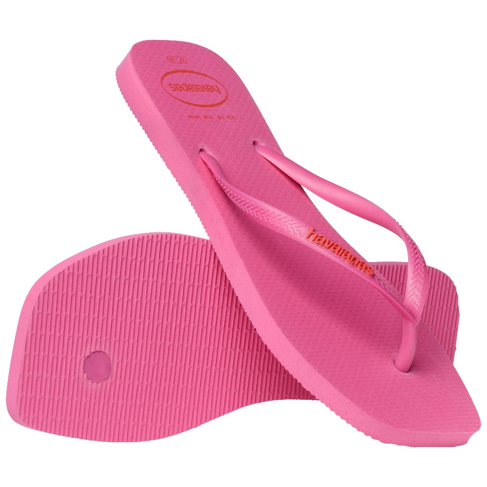 Chinelos de Mulher Hav. Slim Square Logo Pop Up Pink Flux 412 Fúcsia-2
