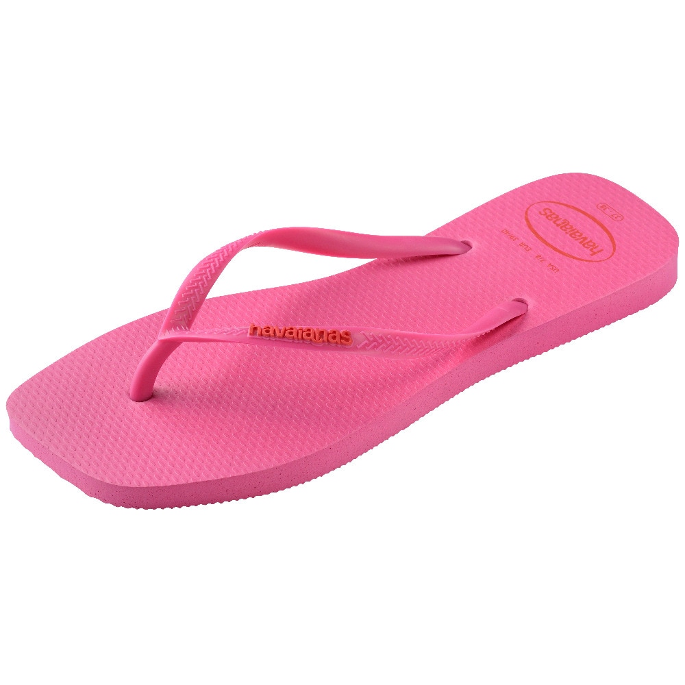 Chinelos de Mulher Hav. Slim Square Logo Pop Up Pink Flux 412 Fúcsia-4