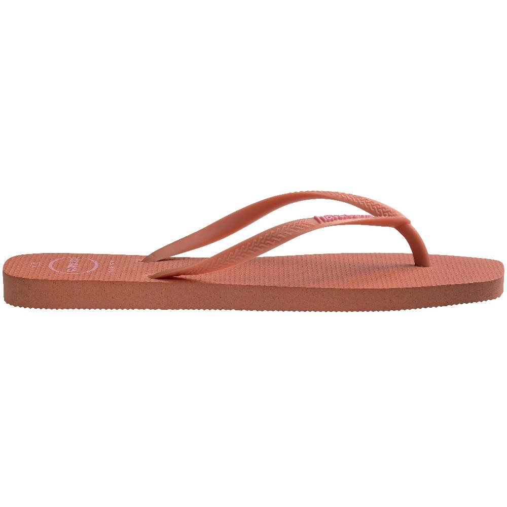 Chinelos de Mulher Hav. Slim Square Logo Pop Up Pink Clay 412 Azul Céu-3