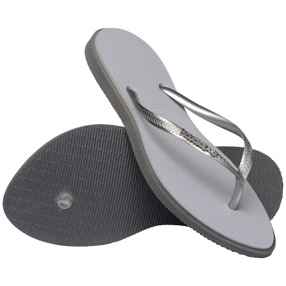 Chinelos Mulher Hav. Slim Point Steel Grey 412 Havaianas Cinzento-4