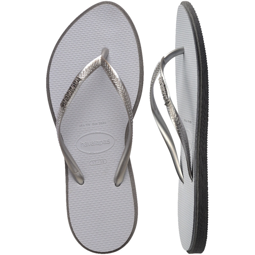 Chinelos Mulher Hav. Slim Point Steel Grey 412 Havaianas Cinzento-5