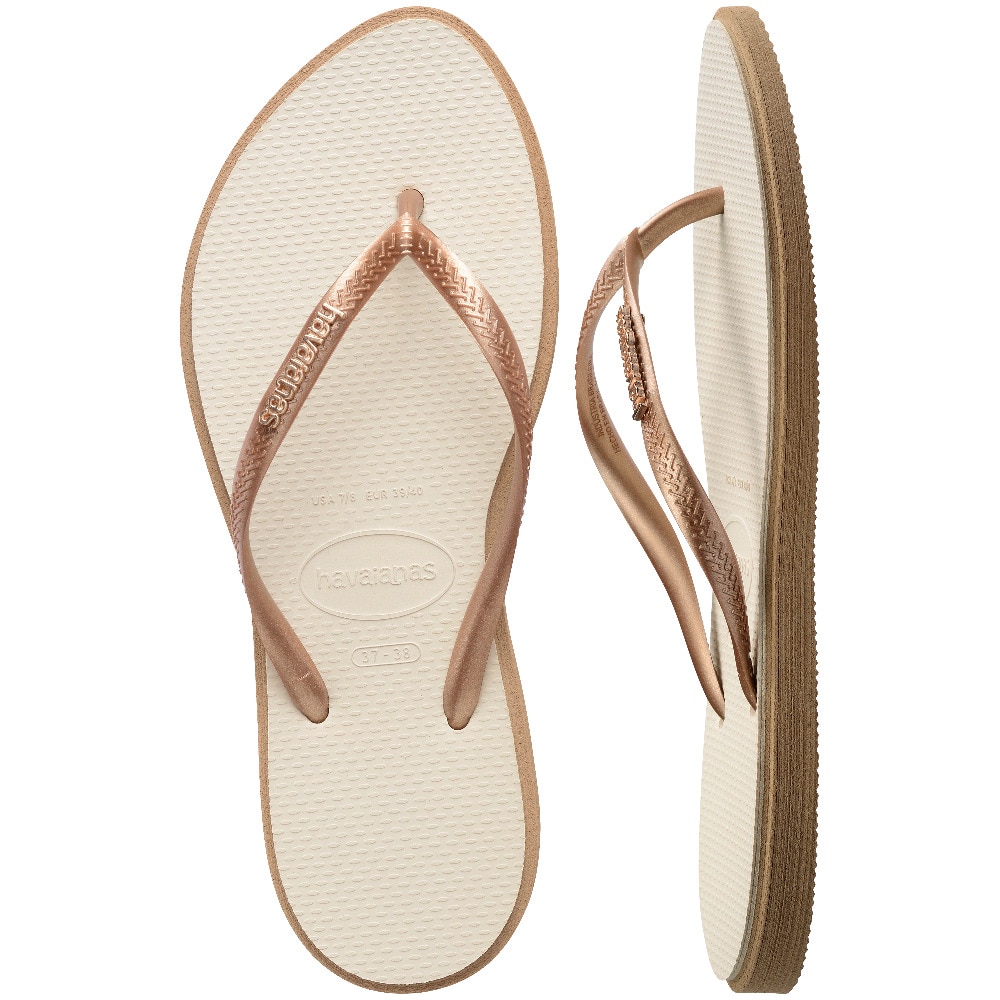 Chinelos Mulher Hav. Slim Point Rose Gold/Beige 412 Havaianas Natural-2