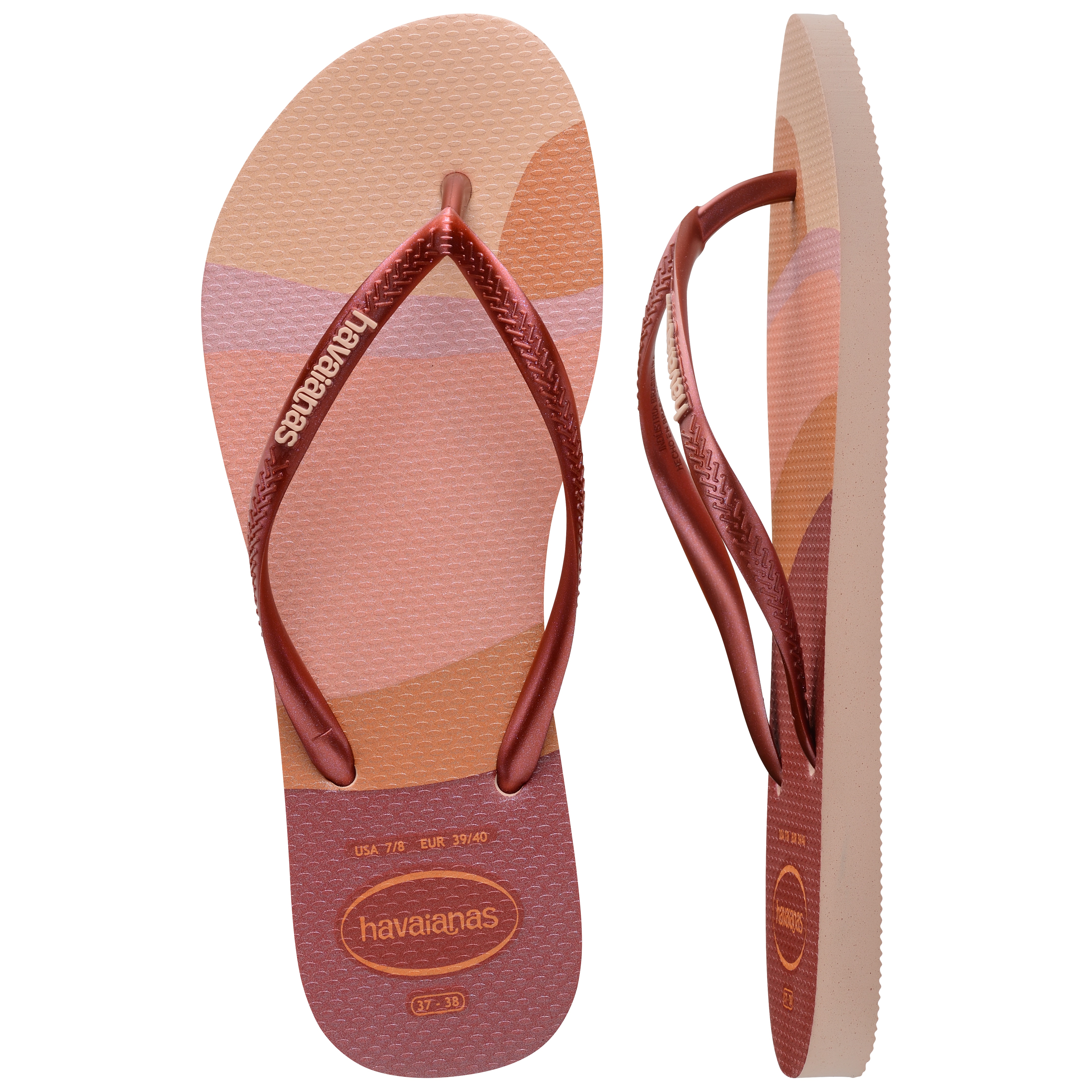 Chinelos de Mulher Hav. Slim Palette Glow Ballet Rose 412 Estampado/Rosa-2