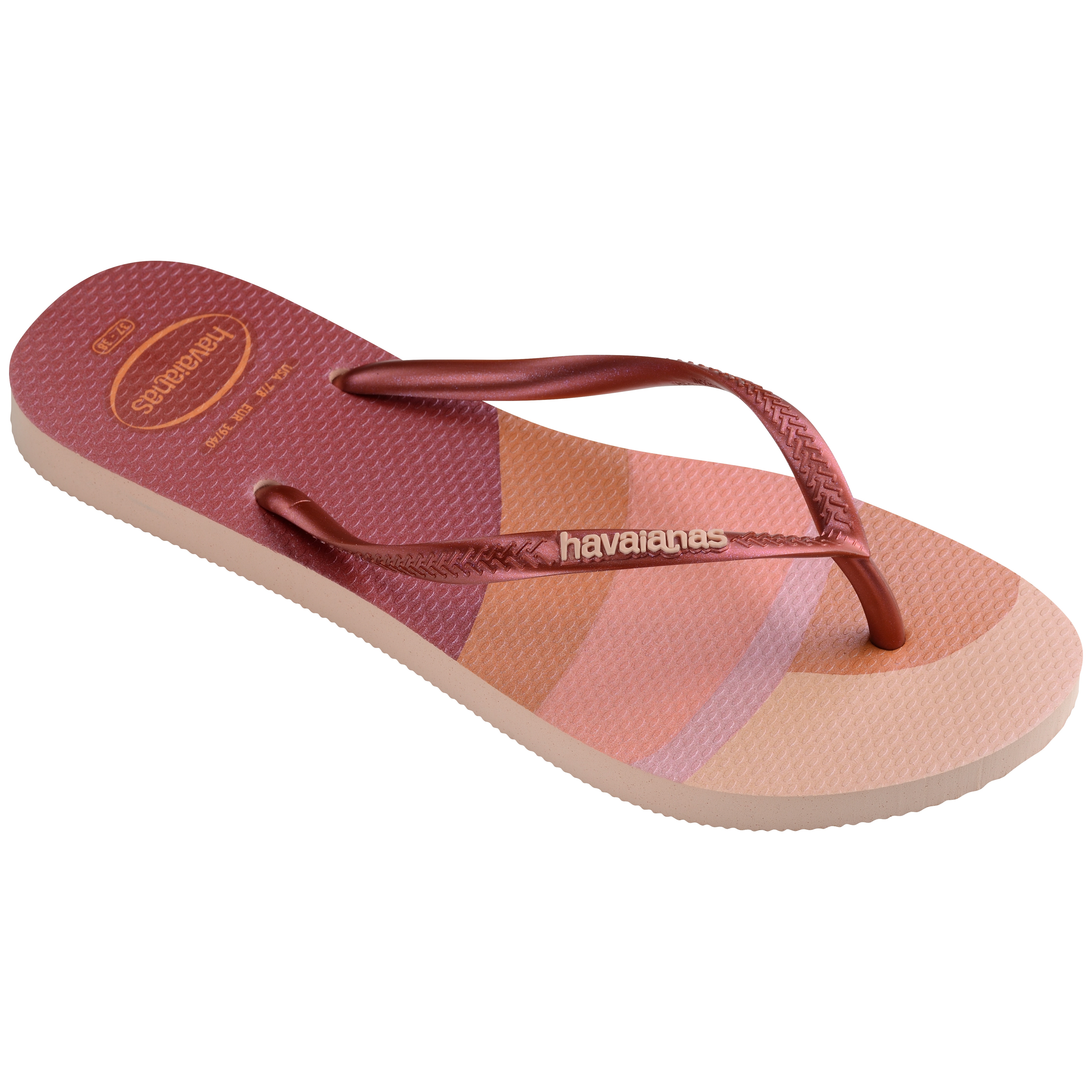 Chinelos de Mulher Hav. Slim Palette Glow Ballet Rose 412 Estampado/Rosa-5