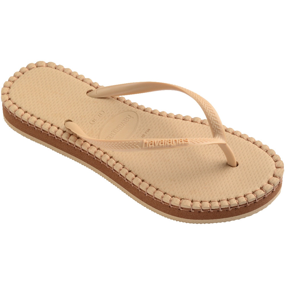 Chinelos de Mulher Hav. Slim Flatform Loop Golden/Golden 412 Natural-4