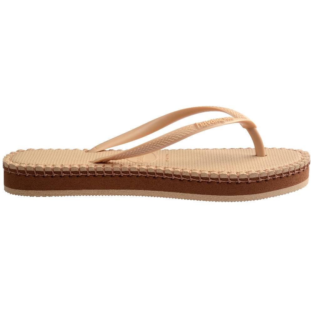 Chinelos de Mulher Hav. Slim Flatform Loop Golden/Golden 412 Natural-5